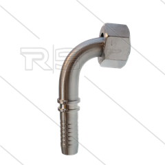 Pressnippel - Edelstahl - DN12 (1/2&quot;) - 1/2&quot; DKR - 90° gebogen - SW27