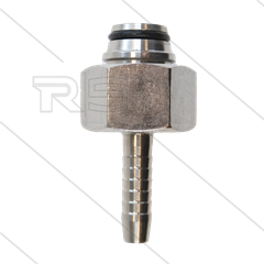Pressnippel - Edelstahl - DN08 (5/16&quot;) - M22x1,5 DKOL (15L) - mit O-Ring - SW27