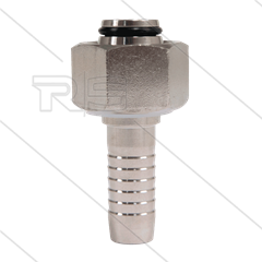 Pressnippel - Edelstahl - DN10 (3/8&quot;) - M18x1,5 (12L) DKOL - mit O-Ring - SW22
