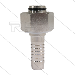 Pressnippel - Edelstahl - DN10 (3/8&quot;) - M22x1,5 (15L) DKOL - mit O-Ring - SW27