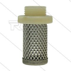 Saugsieb Edelstahl 304 mit Kunststoff Gewindeanschluss - 3/8&quot; AG