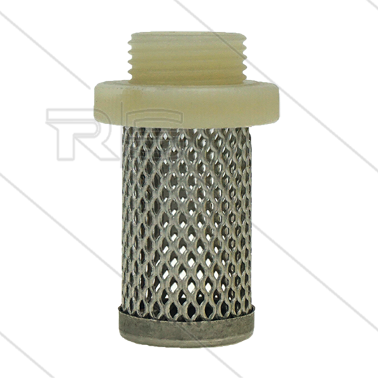 Saugsieb Edelstahl 304 mit Kunststoff Gewindeanschluss - 3/8&quot; AG