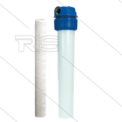 1&quot; Filtergehäuse mit Filtereinsätze - Filtertasse weiß - 20&quot; Filter Baumwolle Einsatz - 20 mµ