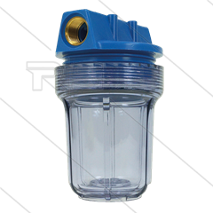 3/4&quot; Filtergehäuse - 5&quot; ohne Einsatz - Filtertasse transparent - max 8,6 bar - H=176mm - 2x 3/4&quot; IG