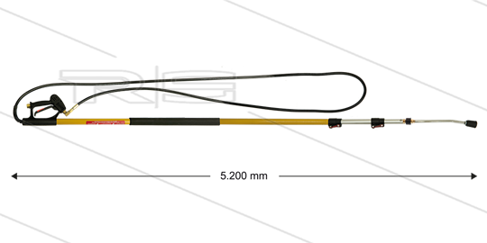 Teleskoplanze RP2 - 5,2 mtr - 250 Bar - 1,98 bis 5,49 meter - 3/8&quot; IG x 1/4&quot; IG Düsenschutz