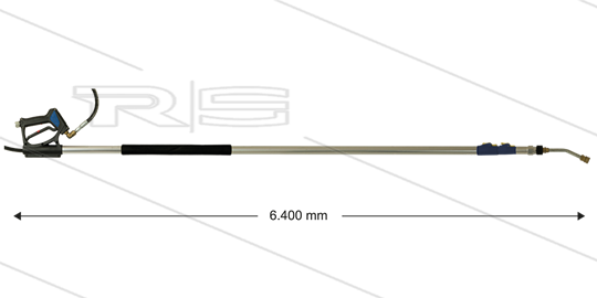 Teleskoplanze - 250 Bar - 2,5 bis 6,4 meter - Aluminium - 3/8&quot; IG x 1/4&quot; IG Schnellkupplung
