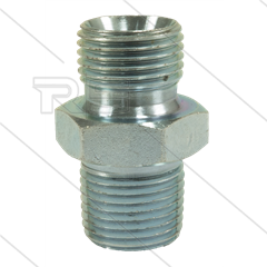 Doppelnippel - Stahl - 3/8&quot; AG BSP x 3/8&quot; AG NPT