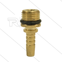 Pressnippel - Messing - DN05 - 1/8&quot; AGR - kurze Ausführung - mit O-Ring - für Rohrreinigungsdüse