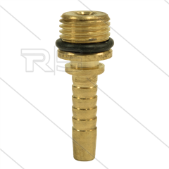 Pressnippel - Messing - DN06 - 1/4&quot; AGR - mit O-Ring - für Rohrreinigungsdüse - ohne Sechskant