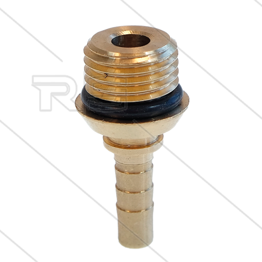 Pressnippel - Messing - DN05 - 1/4&quot; AGR - mit O-Ring - für Rohrreinigungsdüse - ohne Sechskant