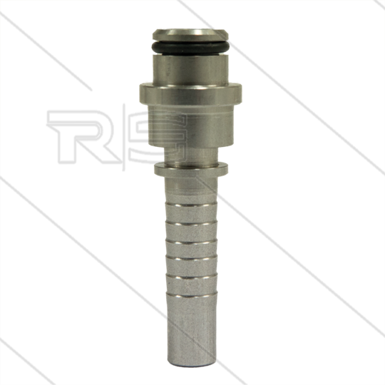 Pressnippel - Edelstahl - DN10 (3/8&quot;)  flach - mit O-Ring passend für M22x1,5 Überwurfmutter