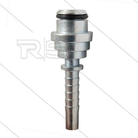 Pressnippel - Stahl - DN06 (1/4&quot;)  flach - mit O-Ring passend für M22x1,5 Überwurfmutter