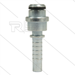 Pressnippel - Stahl - DN08 (516&quot;)  flach - mit O-Ring passend für M22x1,5 Überwurfmutter