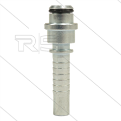Pressnippel - Stahl - DN10 (3/8&quot;)  flach - mit O-Ring passend für M22x1,5 Überwurfmutter