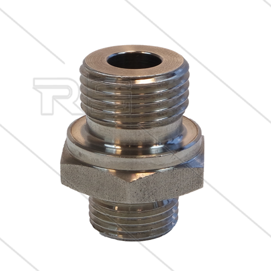 Reduziernippel - Edelstahl - 1/2&quot; AG x M18x1,5 AG (12L)