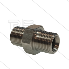 Doppelnippel - Edelstahl - 2 x 3/8" AG - BSP - 600Bar
