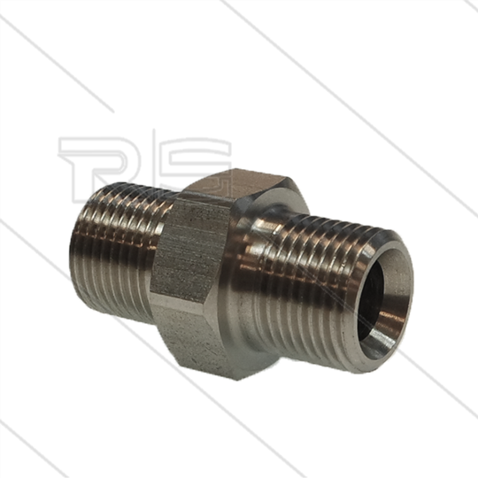 Doppelnippel - Edelstahl - 2 x 3/8" AG - BSP - 600Bar
