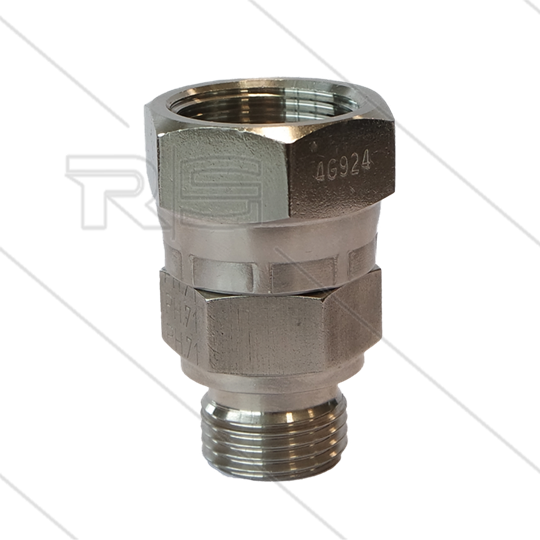 gerader Adapter - Edelstahl - 1/2&quot; AG x 3/4&quot; Überwurfmutter - BSP