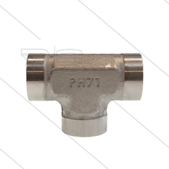 T-Stück - Edelstahl - 3 x 1/2" IG BSP - 400 Bar