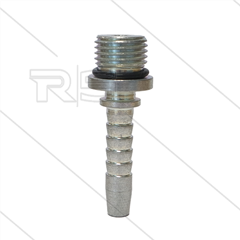 Pressnippel - Stahl - DN06 - 1/4" AGR - mit O-Ring - für Rohrreinigungsdüse - ohne Sechskant