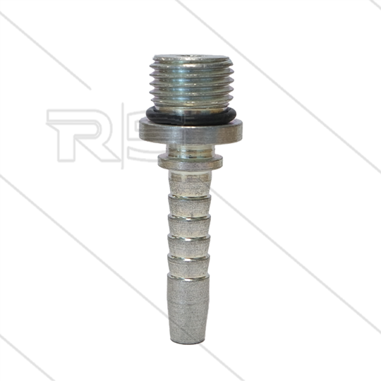 Pressnippel - Stahl - DN06 - 1/4" AGR - mit O-Ring - für Rohrreinigungsdüse - ohne Sechskant