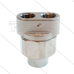 TD1 - Kugeldüsenträger ohne Isolierung - 200 Bar - 40 l/min - 1 x 1/4&quot; BSP IG + 2 x 1/4&quot; Npt IG