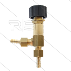 RDY Chemieventil - 28 Bar - 10 l/min - 40°C -  2 x 1/4&quot; AG / 2 x 7mm Schlauchtülle - 90° Winkel