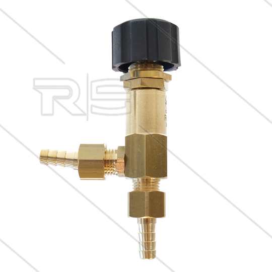 RDY Chemieventil - 28 Bar - 10 l/min - 40°C -  2 x 1/4&quot; AG / 2 x 7mm Schlauchtülle - 90° Winkel