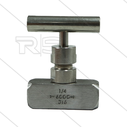 Nadelventil Edelstahl - 400 Bar - 2 x 1/4&quot; IG