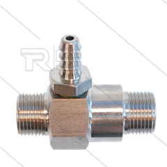 Chemieinjektor - Edelstahl - Ø2.1mm (120) - 350 Bar - 30 l/min - max 90°C - 2 x 3/8&quot; AG