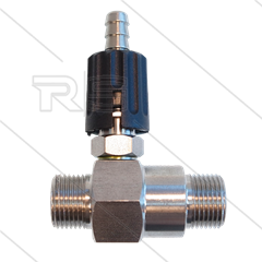 Chemieinjektor - Edelstahl - Einstellbar - Ø2.1mm (120) - 350 Bar - 30 l/min - max 90°C - 2 x 3/8&quot;