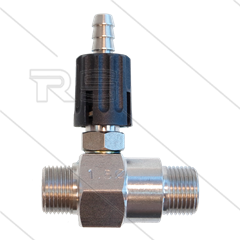 Chemieinjektor - Edelstahl - Einstellbar - Ø1.5mm (065) - 350 Bar - 30 l/min - max 90°C - 2 x 3/8&quot;