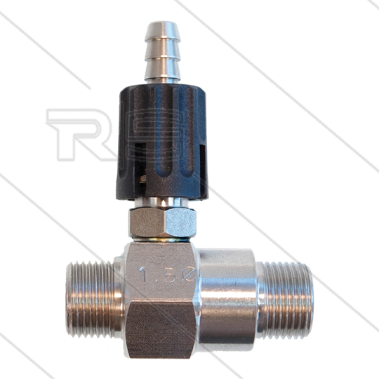 Chemieinjektor - Edelstahl - Einstellbar - Ø1.5mm (065) - 350 Bar - 30 l/min - max 90°C - 2 x 3/8&quot;