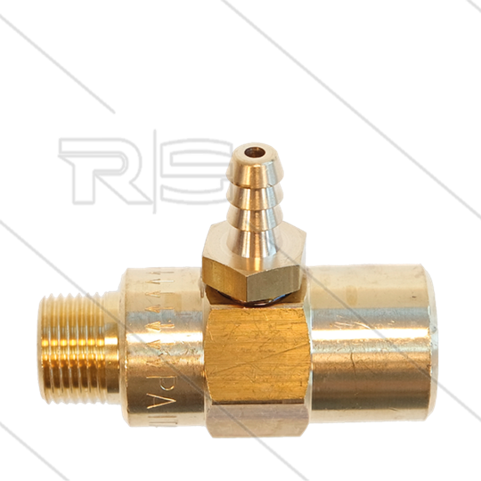 Chemieinjektor - Messing - Ø1.8mm (090) - 280 Bar - 30 l/min - max 90°C - 3/8&quot; IG x 3/8&quot; AG