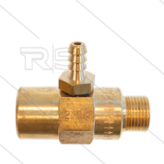 Chemieinjektor - Messing - Ø2.1mm (120) - 280 Bar - 30 l/min - max 90°C - 3/8&quot; IG x 3/8&quot; AG