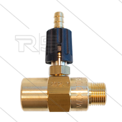 Chemieinjektor - Messing - Einstelbar - Ø2.1mm (120) - 280 Bar - 30 l/min - max 90°C - 3/8&quot; IG
