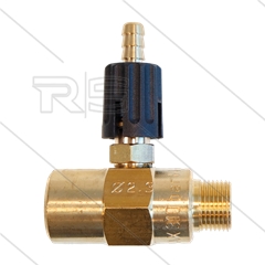 Chemieinjektor - Messing - Einstelbar - Ø2.3mm (150) - 280 Bar - 30 l/min - max 90°C - 3/8&quot; IG