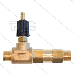Niederdruckinjektor - Messing - Einstellbar - Ø1,55mm - 1,5 bis 12 Bar - 2 x 3/8&quot; AG