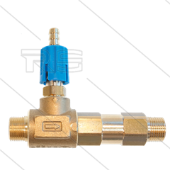 LS12 - Schauminjektor - Messing - Ø2.1mm (120) - 220 Bar - 35 l/min - max 90°C - 2x 3/8&quot; AG