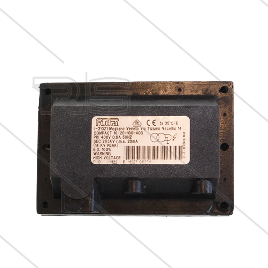 Zündtrafo FIDA Compact 10/20-100-400 - ohne Kabel - Primair: 400V / 0,6A - Secundair: 2 x 5kV / 20mA