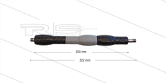 Düsenrohr "Iso88" - L=322mm - gerade - Edelstahl - Handgriff L=300mm drehbar - schwarz/grau/schwarz