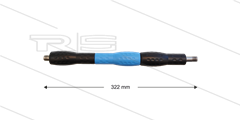 Düsenrohr &quot;Iso88&quot; - L=322mm - gerade - Edelstahl - Handgriff L=300mm drehbar - schwarz/blau/schwarz