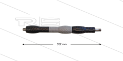 Düsenrohr &quot;Iso88&quot; - L=322mm - gerade - Edelstahl - Handgriff L=300mm drehbar - schwarz/grau/schwarz