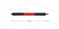 Düsenrohr &quot;Iso77&quot; - L=322mm - gerade - Edelstahl - Handgriff L=300mm drehbar - schwarz/rot/schwarz