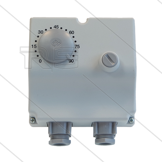 Doppeltauchthermostat TLSC mit Begrenzer - Tauchschaft 1/2&quot; - L=100mm - 0 bis 90°C - 250V - 10(2,5)A