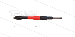 Düsenrohr &quot;Iso88&quot; - L=500mm - gerade - Edelstahl - Handgriff L=300mm drehbar - schwarz/rot/schwarz