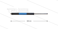 Düsenrohr &quot;Iso77&quot; - L=500mm - gerade - Edelstahl - Handgriff L=300mm drehbar - schwarz/blau/schwarz