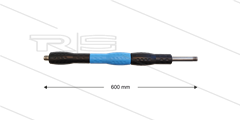 Düsenrohr &quot;Iso88&quot; - L=600mm - gerade - Edelstahl - Handgriff L=300mm drehbar - schwarz/blau/schwarz