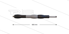 Düsenrohr &quot;Iso88&quot; - L=600mm - gerade - Edelstahl - Handgriff L=300mm drehbar - schwarz/grau/schwarz