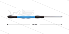 Düsenrohr &quot;Iso88&quot; - L=700mm - gerade - Edelstahl - Handgriff L=400mm drehbar - schwarz/blau/schwar